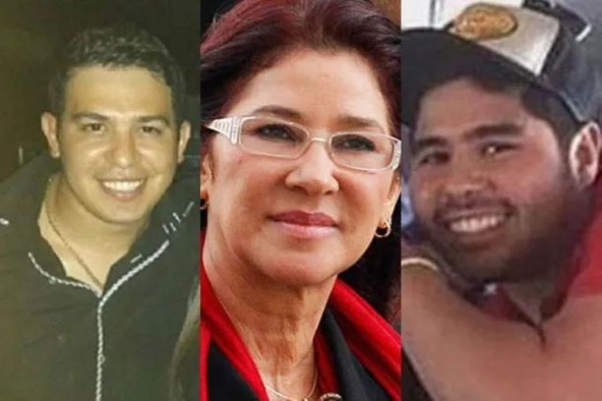 Los narcosobrinos Efraín Campos Flores, Franqui Francisco Flores de Freitas y su tía Cilia Flores (centro), la esposa del dictador Nicolás Maduro.