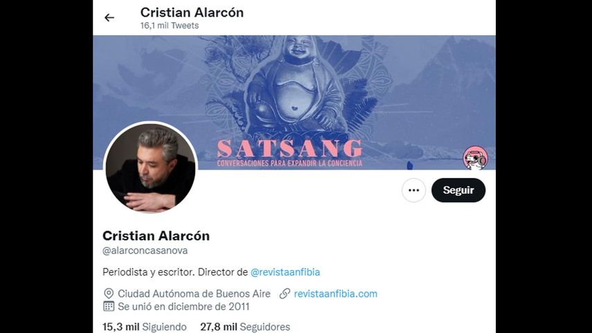 El escritor y periodista Cristian Alarcón.