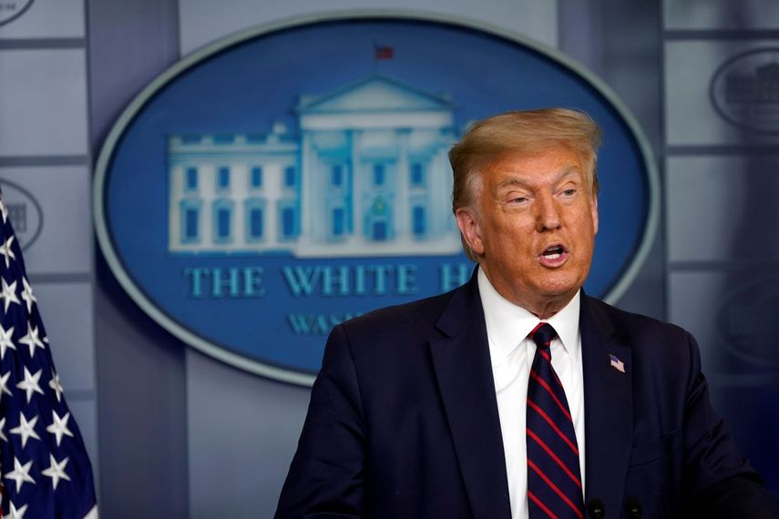 &nbsp; El presidente Donald Trump habla durante una conferencia de prensa en la Casa Blanca, el jueves 30 de julio de 2020, en Washington.&nbsp;