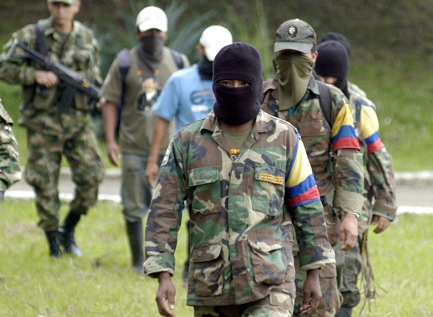 Miembros del grupo terrorista colombiano FARC.&nbsp;
