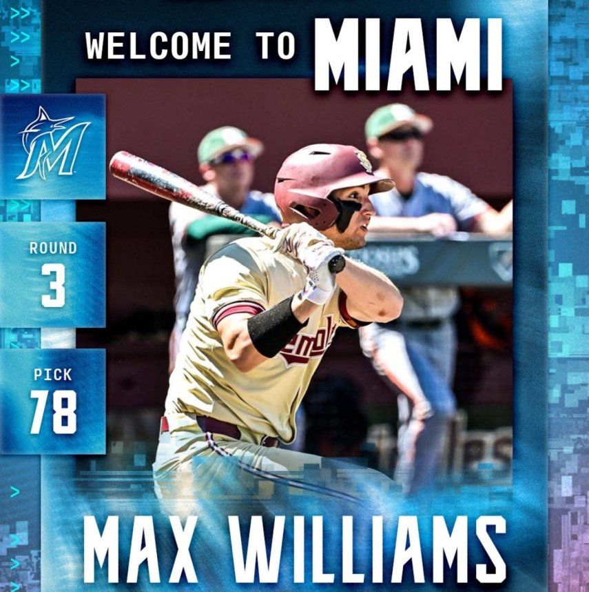 Max Williams uno de los bateadores universitarios que eligieron en el Draft 2025 los Marlins de Miami