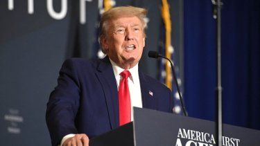 El expresidente Donald Trump en un acto de campaña.