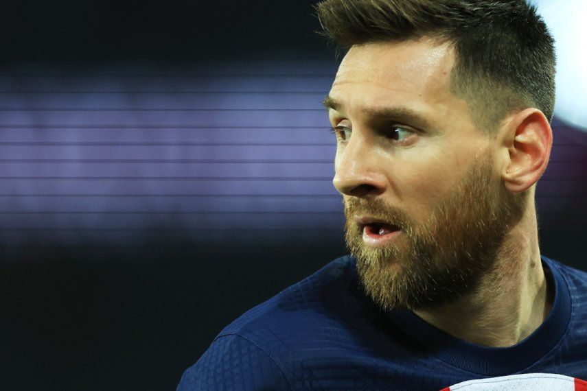 El argentino Lionel Messi, del París Saint-Germain, disputa el partido dle domingo 2 de abril de 2023, ante Lyon&nbsp;