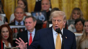 El presidente de Estados Unidos Donald J. Trump habla en la Casa Blanca tras la firma de la ley contra el fentanilo y otras potentes sustancias.
