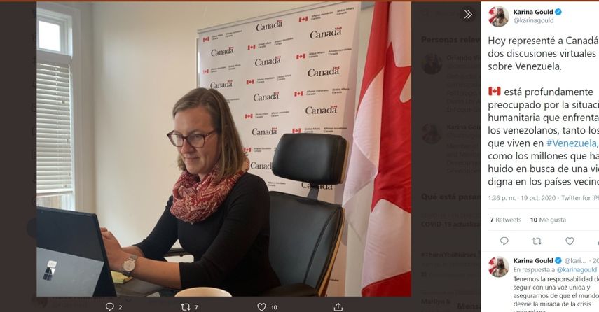 La ministra de Desarrollo Internacional de Canadá, Karina Gould