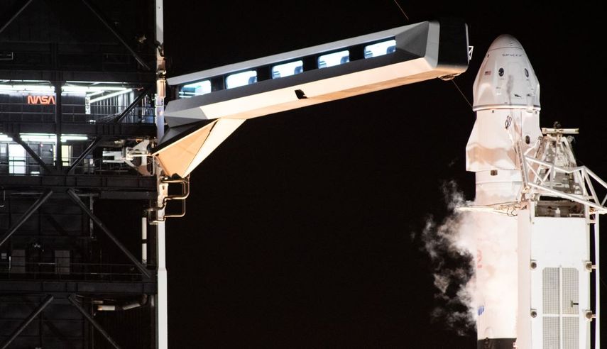 Cápsula Dragon de SpaceX en Cabo Cañaveral.