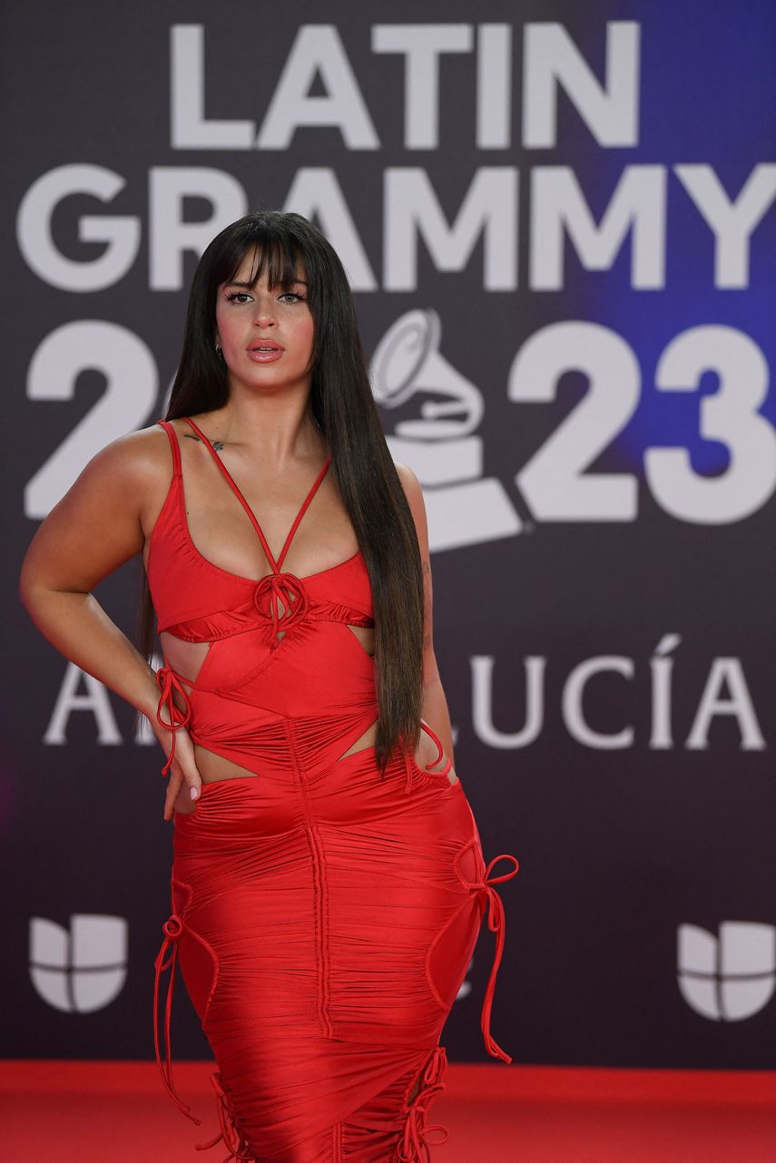 La rapera argentina Nathy Peluso llega a la 24ª ceremonia anual de los Premios Grammy Latinos en el Centro de Conferencias y Exposiciones (FIBES) de Sevilla el 16 de noviembre de 2023. La ceremonia anual de los Premios Grammy Latinos se lleva a cabo por primera vez fuera de EEUU y reúne a los artistas más populares.&nbsp;