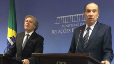Luis Almagro, secretario general de la OEA, y Aloysio Nunes, canciller de Brasil.