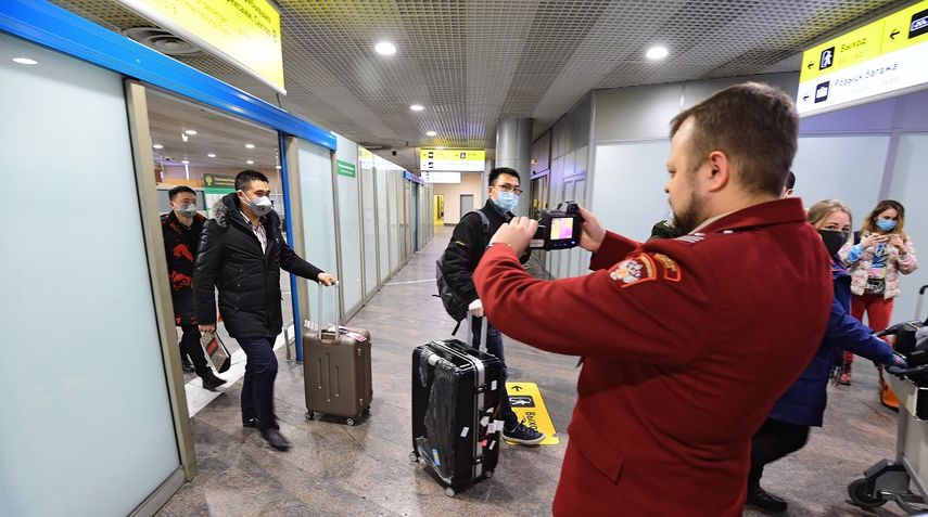 &nbsp; Aumento del control sanitario y de cuarentena en el aeropuerto de Sheremetyevo debido al coronavirus.