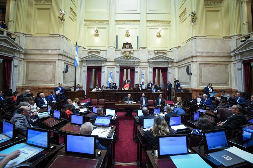 Sesión informativa en el Senado de Argentina.