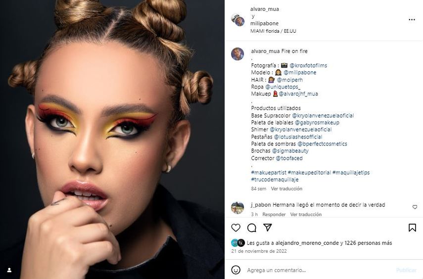 La modelo venezolana Milagros Pabón.&nbsp;