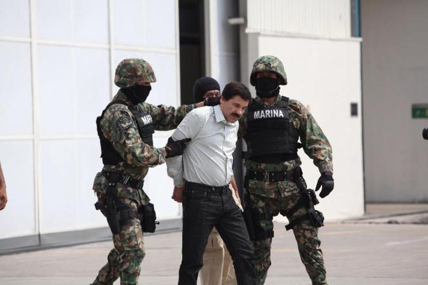 Narcotraficante El Chapo Guzmán al momento de ser detenido. Foto: EFE
