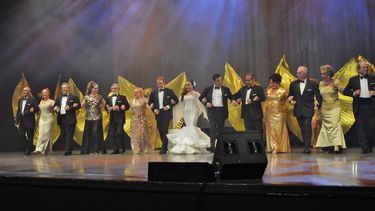 El elenco de Las Leandras en la presentación en el Teatro Manuel Artime, en noviembre de 2019.&nbsp;