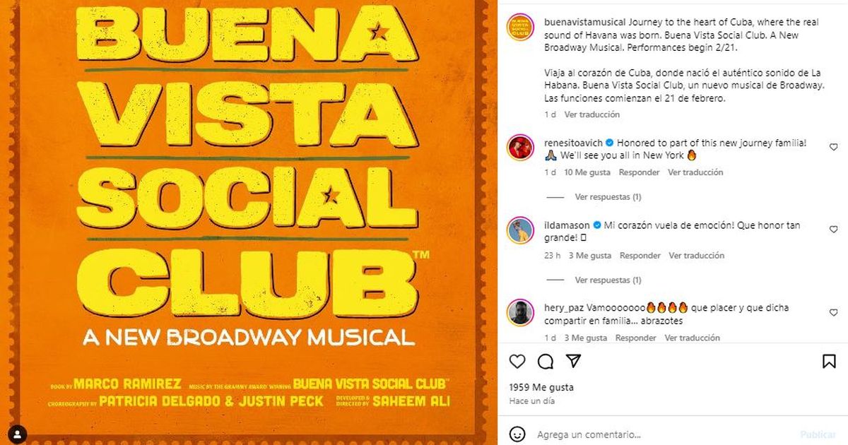Broadway estrena en 2025 musical sobre Buena Vista Social Club