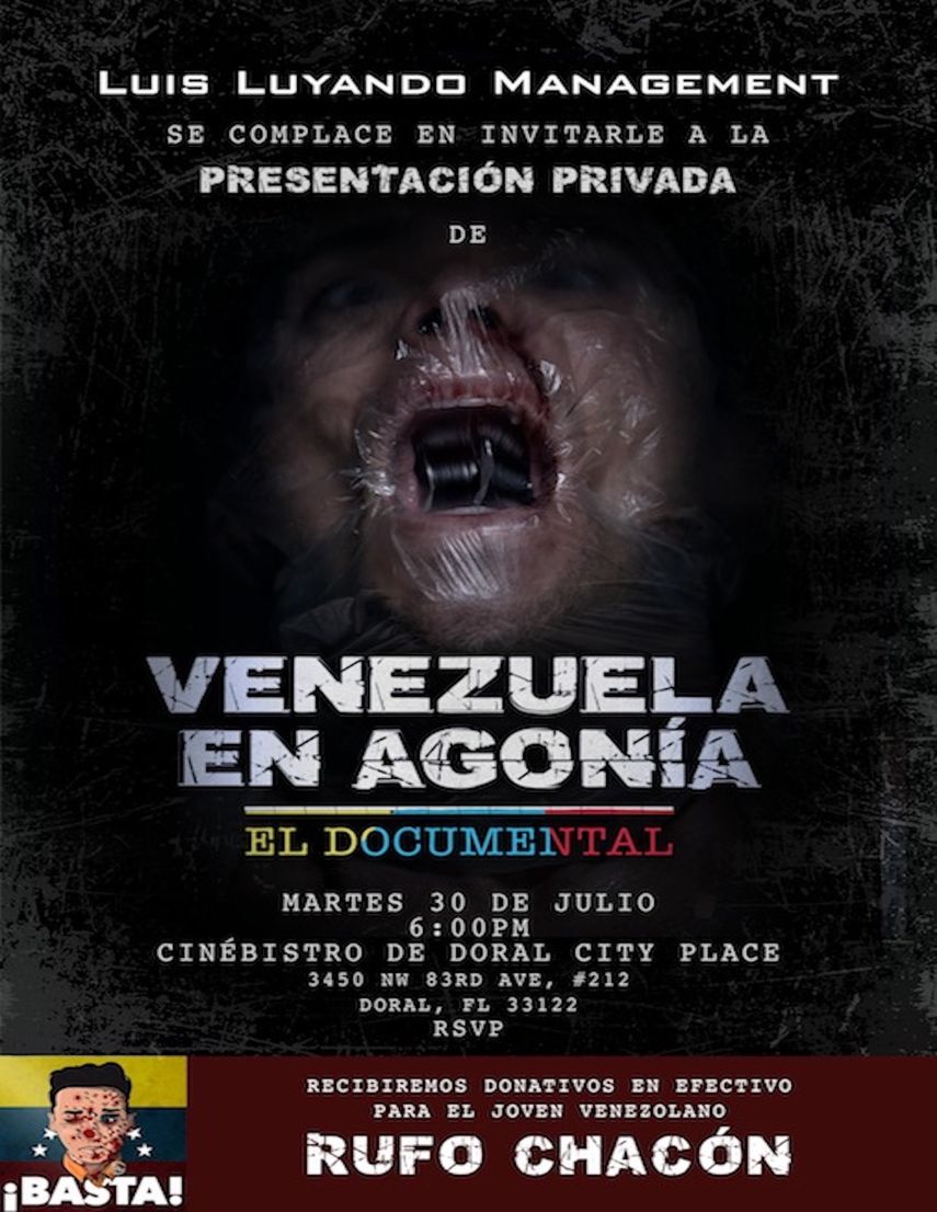 Cartel del documental Venezuela en agonía.