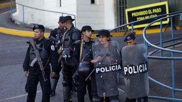 Miembros de la policía antidisturbios del régimen de Daniel Ortega. 