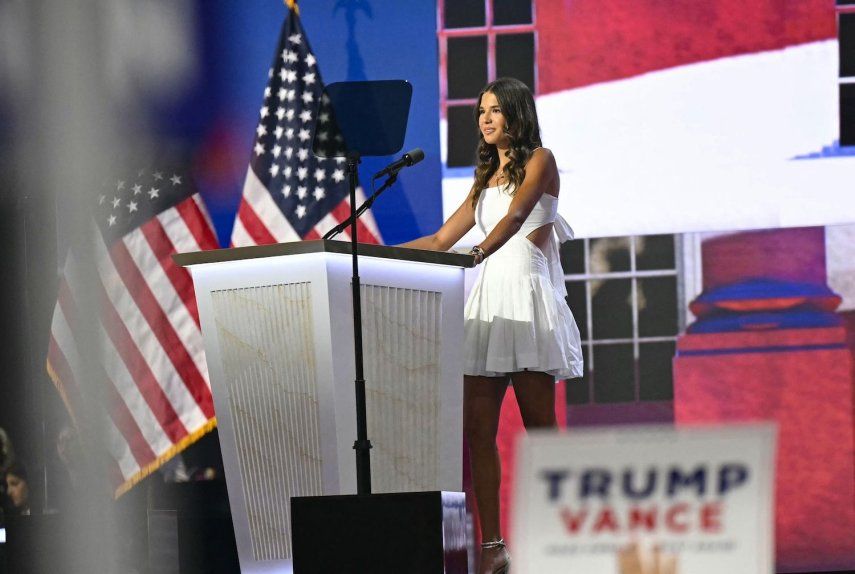 Kai Madison Trump, nieta del presidente estadounidense Donald Trump, durante el tercer día de la Convención Nacional Republicana de 2024 en el Foro Fiserv de Milwaukee, Wisconsin, el 17 de julio de 2024. 