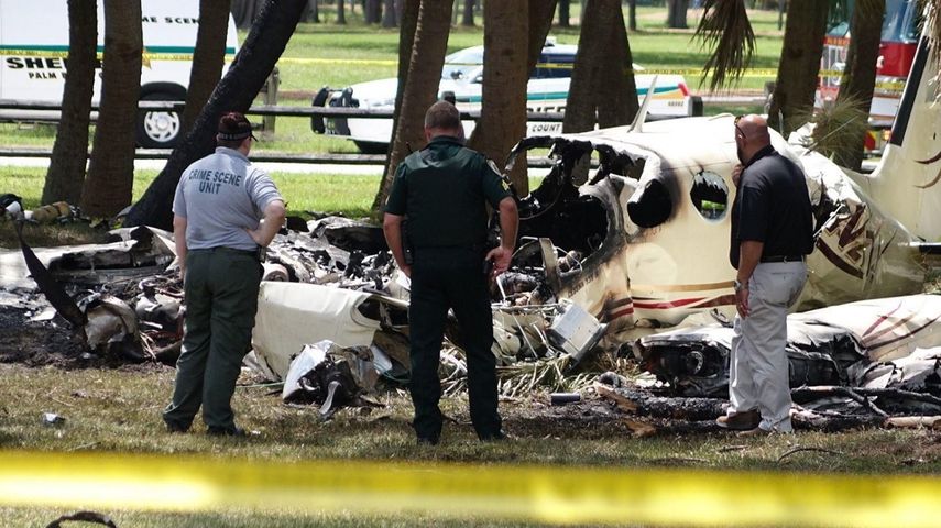 El avión, un Cessna bimotor, se estrelló en las inmediaciones del&nbsp;John Prince Park, al sur del Palm Beacj State College.