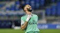 Karim Benzema celebra tras marcar un gol en el partido del Real Madrid contra la Real Sociedad por la Liga de España en San Sebastián, el domingo 21 de junio de 2020. Karim Benzema celebra tras marcar un gol en el partido del Real Madrid contra la Real Sociedad por la Liga de España en San Sebastián, el domingo 21 de junio de 2020.