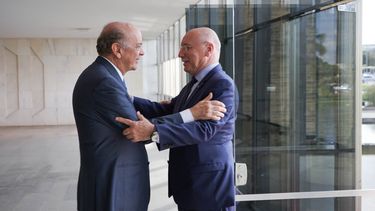 Los cancilleres de Brasil y Paraguay, José Serra y Eladio Loizaga el 08JUN16 en Brasilia.&nbsp;