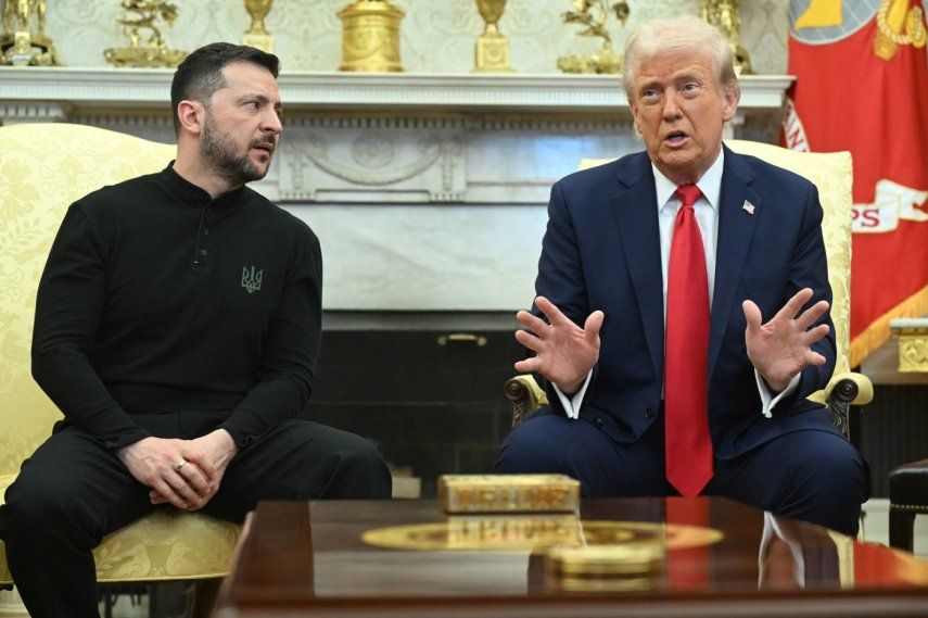 El presidente de Estados Unidos Donald J. Trump durante el encuentro con su homólogo ucraniano Volodimir Zelenski en la Oficina Oval.