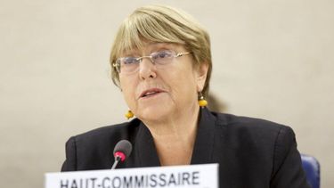 La Alta Comisionada de las Naciones Unidas para los Derechos Humanos, Michelle Bachelet, asiste a la apertura de la 42ª sesión del Consejo de Derechos Humanos en la sede europea de las Naciones Unidas en Ginebra, Suiza, el lunes 9 de septiembre de 2019.&nbsp;
