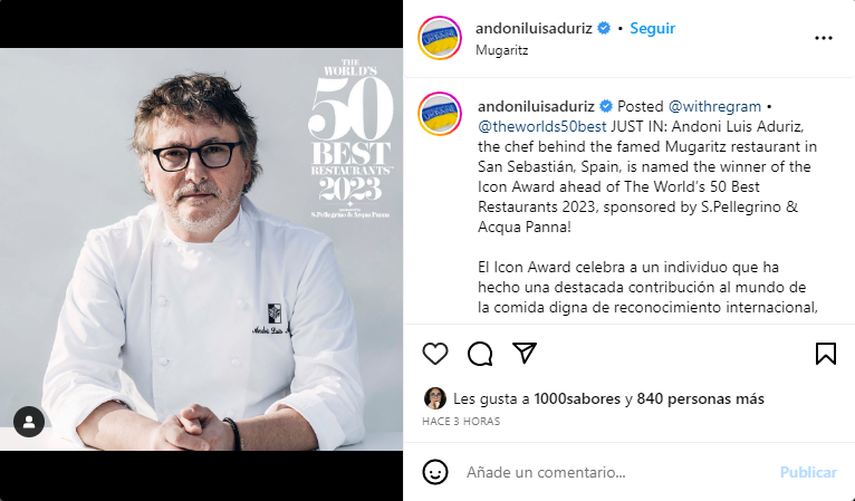El chef español Andoni Luis Aduriz.