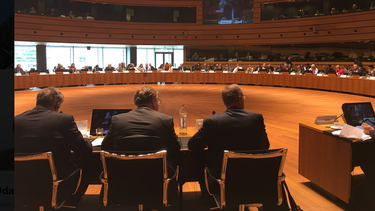 Durante el debate para establecer los controles de viaje en la Unión Europea.&nbsp;
