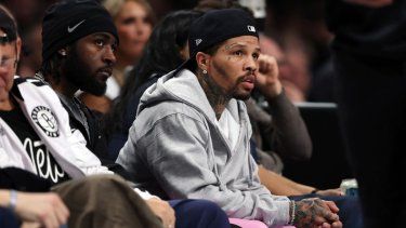 El boxeador estadounidense Gervonta Davis durante un partido de la NBA en Brooklyn, el 26 de febrero de 2025.