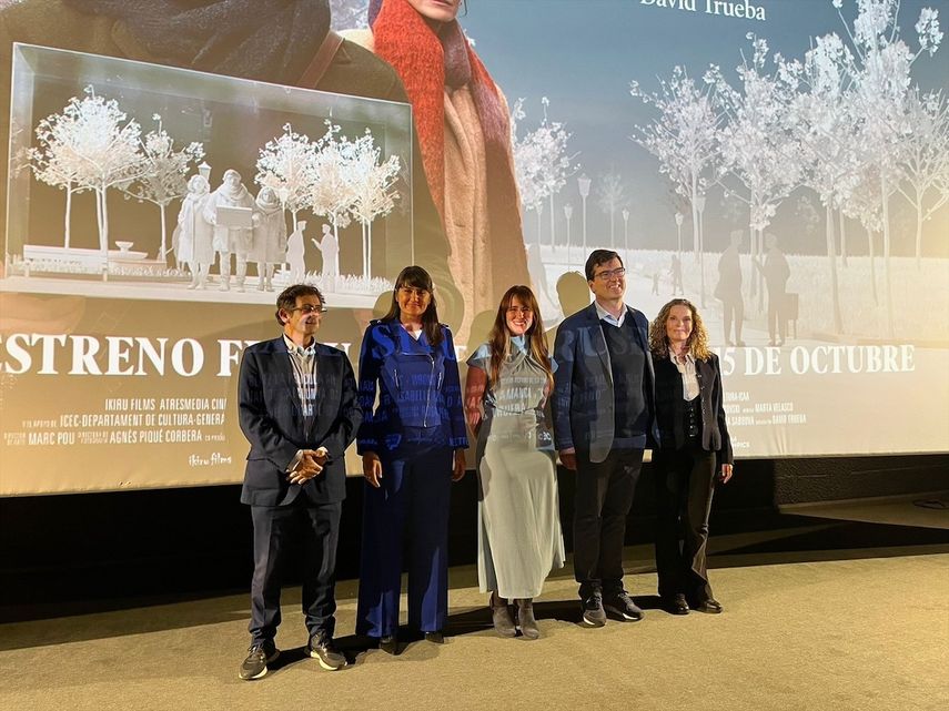 La secretaria de Estado de Digitalización e Inteligencia Artificial, María González Veracruz; la subsecretaria de Cultura, Carmen Páez; el director general del Instituto de la Cinematografía y de las Artes Audiovisuales, Ignasi Camós; y Jaime Ortiz Artiña.&nbsp;