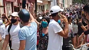 Cubanos protestas en La Habana.&nbsp;