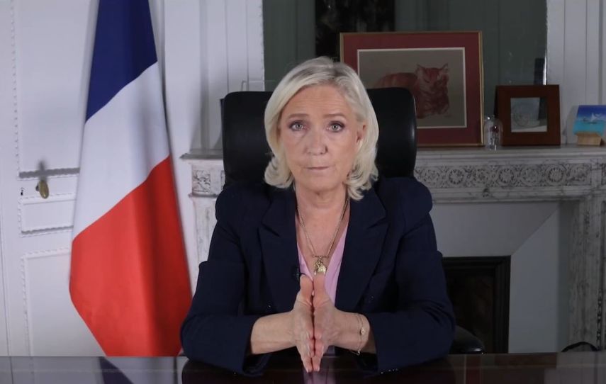 La líder del partido de derecha en Francia, Agrupación Nacional, Marine Le Pen.