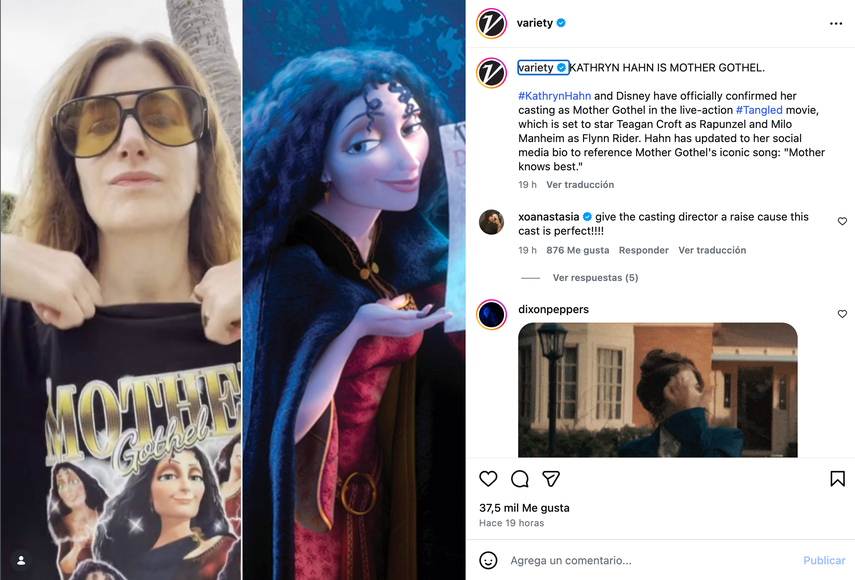 Kathryn Hahn interpreta a la icónica Madre Gothel en&nbsp;Enredados&nbsp;de Walt Disney Studios