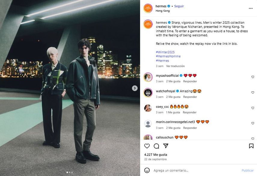 Colección masculina de invierno 2025 creada por Véronique Nichanian.