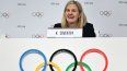 La nueva presidenta del Comité Olímpico Internacional, Kirsty Coventry, durante una conferencia de prensa, el 20 de marzo de 2025.