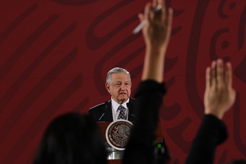 El presidente de México, Andrés Manuel López Obrador, durante una rueda de prensa.