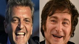  Fotocomposición con los retratos de Sergio Massa (izq) y Javier Milei, que disputarán la presidencia de Argentina en balotaje del 19 de noviembre. Cualquiera de los dos puede ganar