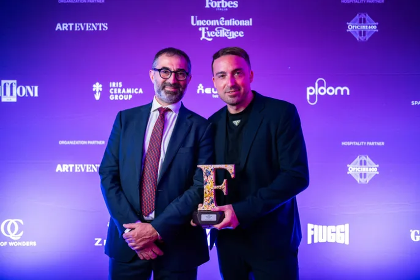 Nicola Formichella, CEO de Forbes Italia, y el cineasta Nicola Liguori.
