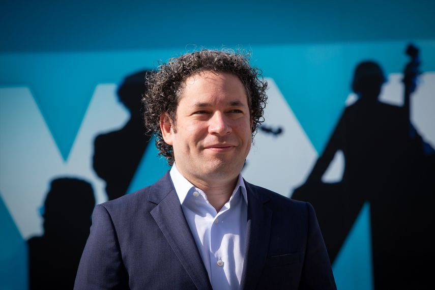 El director venezolano de orquesta Gustavo Dudamel durante la presentación del filme inmersivo Symphony en CosmoCaixa, Barcelona, Catalunya (España), el 15 de septiembre de 2020.
