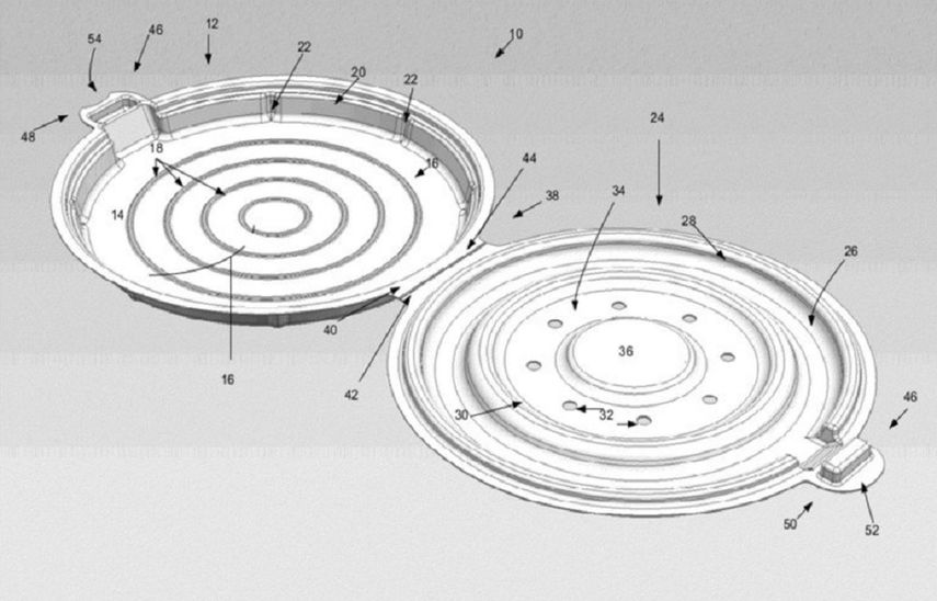 Esta es la capa de pizzas patentada por Apple.