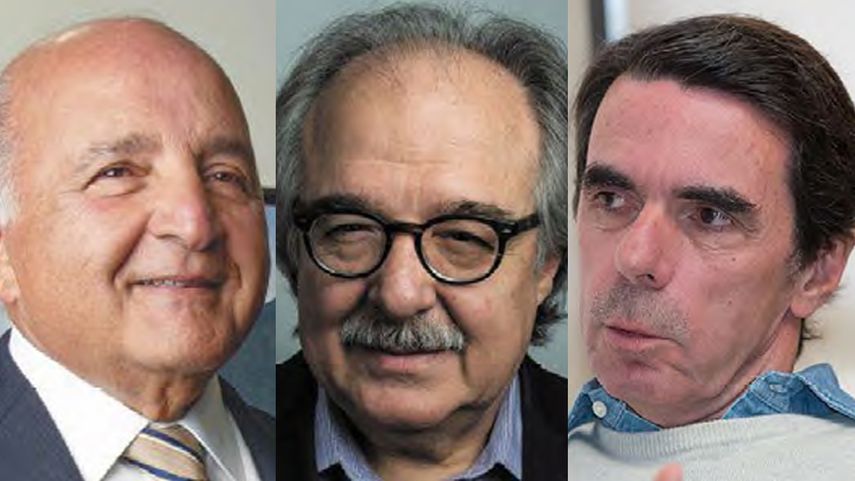 Nelson J. Mezerhane G., Asdrúbal Aguiar y José María Aznar.