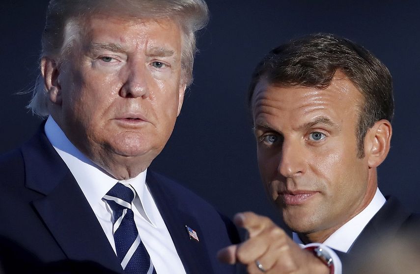 El presidente estadounidense Donald Trump y el presidente francés Emmanuel Macron en la cumbre del G7 en Biarritz, Francia, el 25 de agosto del 2019.