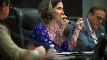 La periodista cubana independiente Yoani Sánchez en el foro Libertad de prensa en las Américas, en Miami.