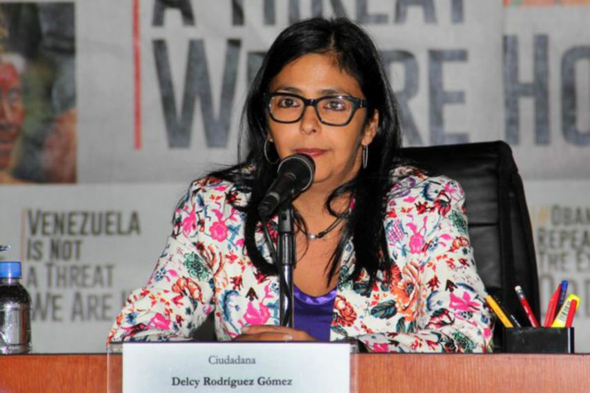 La jefa de la diplomacia venezolana insistió en que el país petrolero es víctima de un acoso internacional (ARCHIVO)