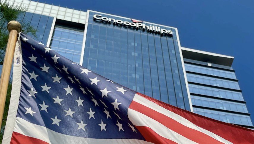 Una captura de pantalla de la página de ConocoPhillips en X muestra la fachada de uno de sus edificios.&nbsp;
