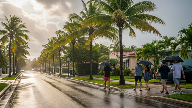 Altas temperaturas y lluvias en el sur de la Florida.