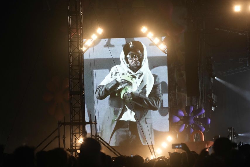 El rapero Kendrick Lamar durante su presentación en el festival AXE Ceremonia en el parque Bicentenario en la Ciudad de México el sábado 23 de marzo de 2024.