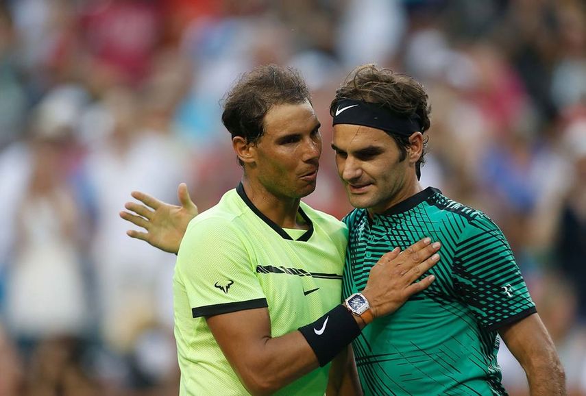 El español Rafael Nadal y el suizo Roger Federer, respectivamente el número 2 y número 5 del mundo.&nbsp;&nbsp;