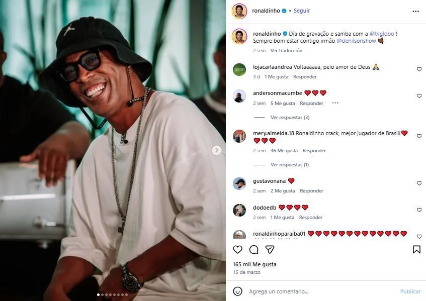 El exfutbolista Ronaldinho.&nbsp;