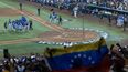 La selección de Venezuela celebra su victoria por 4-2 sobre la selección de Italia tras el partido disputado en el loanDepot Park el 16 de marzo de 2026 en Miami, Florida. &nbsp;